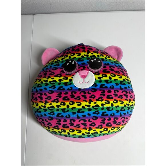 TY Squish-A-Boos Plush  DOTTY the Rainbow Leopard 12” - Picture 1 of 6